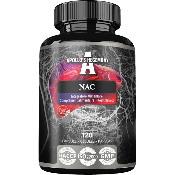 Apollo's Hegemony NAC 500 mg - N-Acetyl L-Cysteine 120 Vegan Capsules - 4 Month Supply - Amino Acid Dietary Supplement to Support Liver Function and Antioxidant Levels