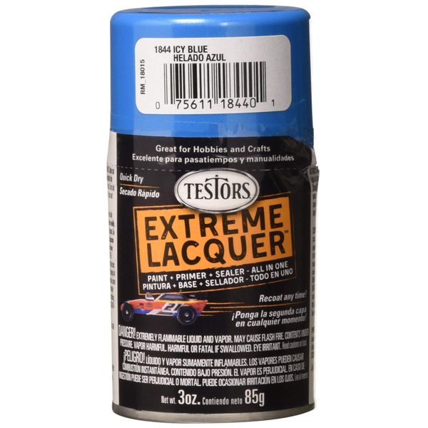 Testors 1844MT 3 oz. Lacquer Spray Gloss Paint, ICY Blue