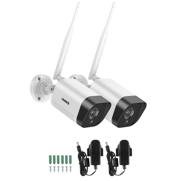 ANNKE 2x 3MP Wireless Outdoor Security IP Camera WIFI Two Way Audio Recording 