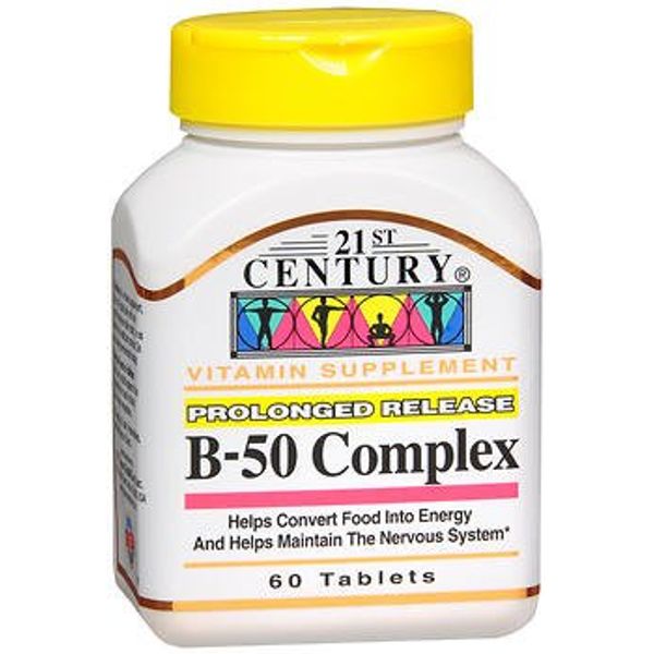 21st Century Complex B-50 Tablets Prolonged Release - 60 ct, Pack of 4