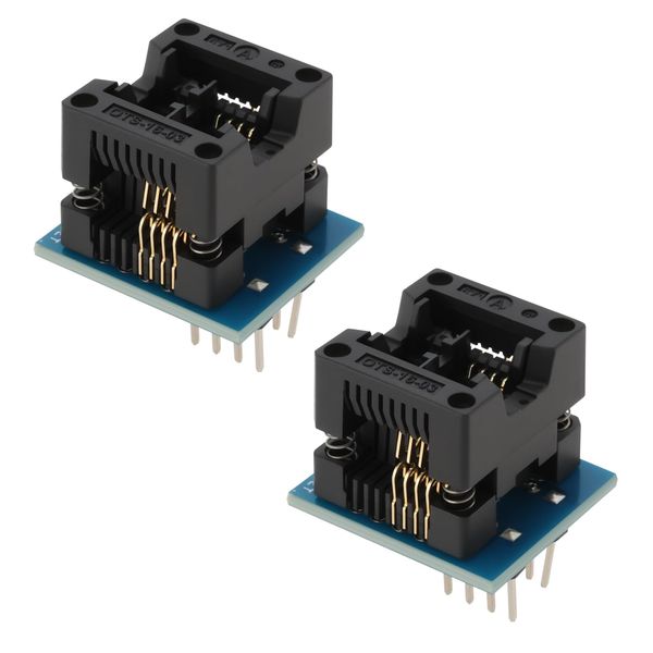 YINETTECH 2PCS SOP8 SOIC8 SO8 SOP8 to DIP8 Programming Adapter IC Socket Converter Module Programmer Adapter 24 * 20mm Socket Converter 150mil