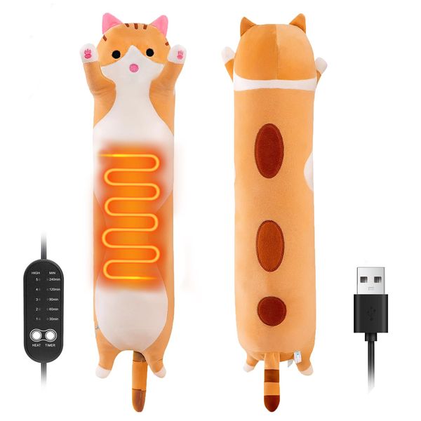 Katzen Heizdecke Kuscheldecke mit Abschaltautomatik, Elektrisches Heizkissen Usb für Periode, Warmies Wärmekissen Nacken Rücken Schulter Bauch, Weihnachtsgeschenke für Frauen Mädchen Katzenliebhaber