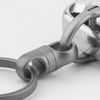 [TISUR] Key Ring Titanium Key Car Motorcycle Key Chain D Ring for Smart Key Keychain (Grey/S*2pcs)