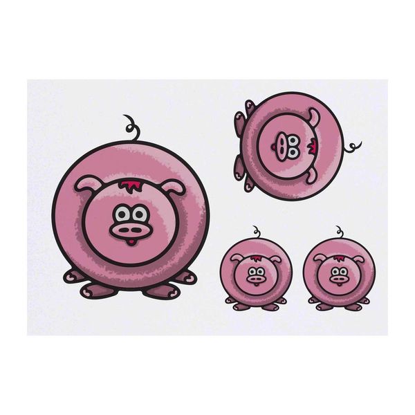 4 x 'Pig' Temporary Tattoos (TO00036225)