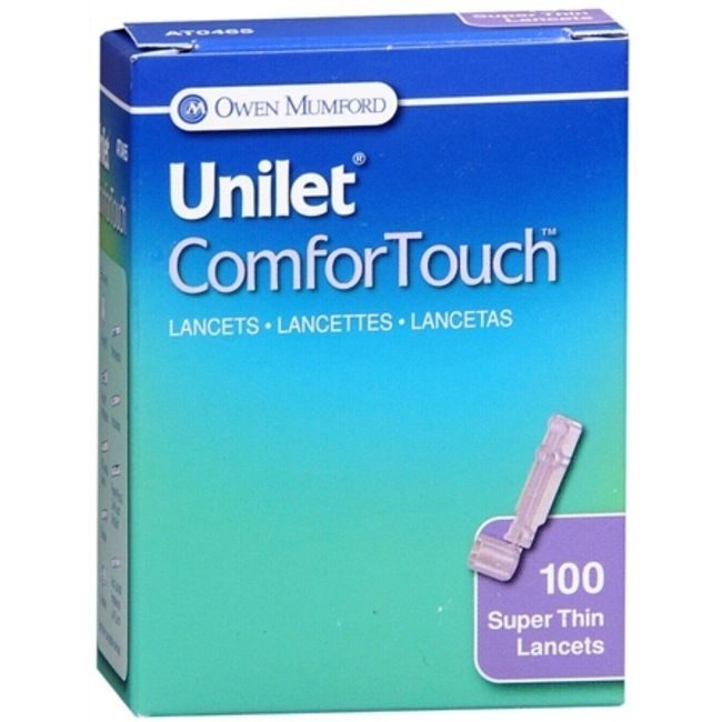 Owen Mumford Unilet ComforTouch Super Thin Blood Sampling Lancets 30G 100 Ct