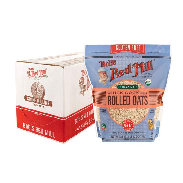 Bob's Red Mill Gluten Free Organic Quick Cooking Oats, 28-ounce (Pack of 4)