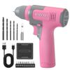 WORKPRO Pink 8V Cordless Electric Drill Driver Set 15pcs Bit 3/8'' Keyless Chuck