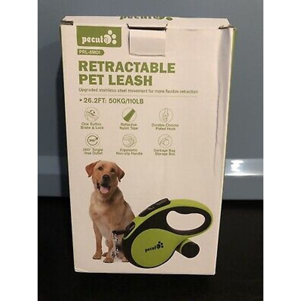 Pecute Retractable Pet Leash! 26ft 110Lbs W/ Potty Bags!