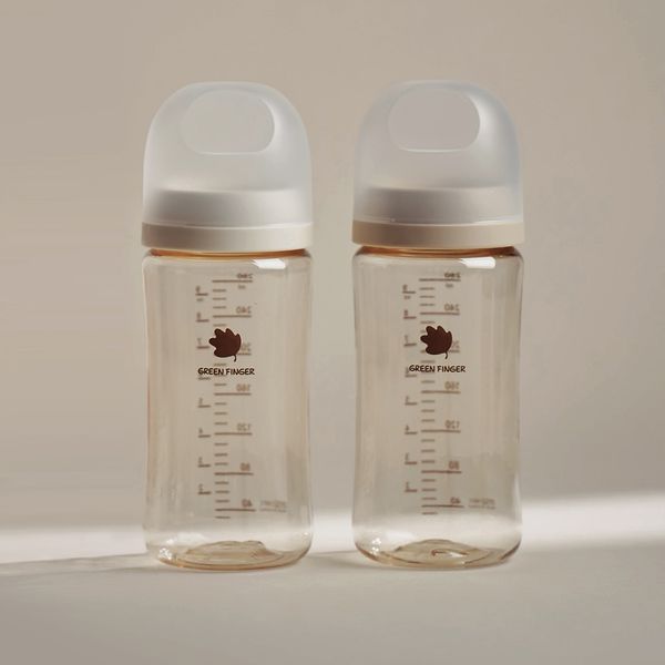 Green Finger Bebegrow PPSU Baby Bottle Cream Beige 280ml Twin Pack (Nipple) X 1EA / 3M~24M / Newborn Baby Bottle