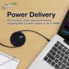 BoxWave Cable Compatible with Flextail Max Pump 3 - PD miniSync (240W), Retractable PD 240W Portable USB Type-C Cable - Jet Black