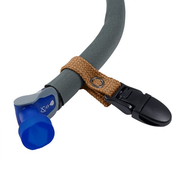 Hydration Pack Drink Tube Lanyard Clip (Coyote Brown)