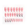 Set of 24 Nails, 12 Different Sizes, Medium Length, White Butterfly Ties to Hold Your Fingertips Gorgeous Amusement Park Fake Claws