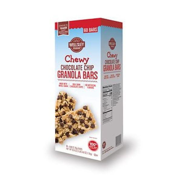 Wellsley Farms Chewy Chocolate Chip Granola Bars, 60 ct. SA