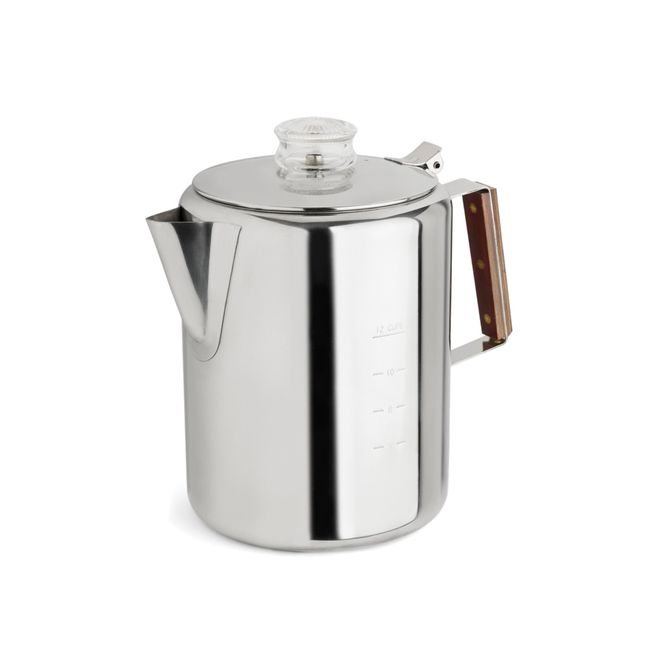 Tops 55705 Rapid Brew Stovetop Coffee Percolator, Stainless Steel, 2-12, 12-Cup, No Color