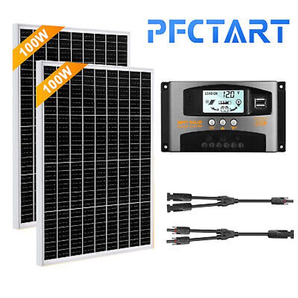 200W Solar Panel Kit 12V Solar off-grid Systems 30A MPPT Controller for RV Boat