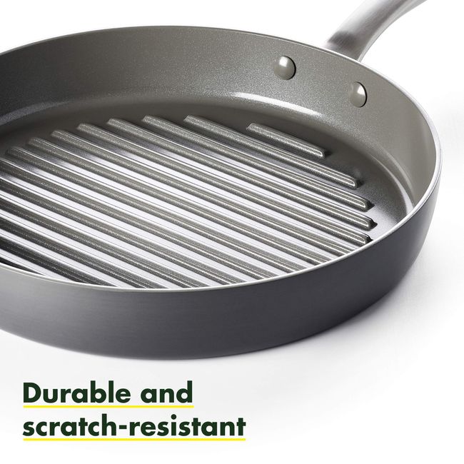 GreenPan Chatham Hard Anodized Healthy Ceramic Nonstick, 11 Griddle Pan,  PFAS-Free, Dishwasher Safe, Oven Safe, Gray