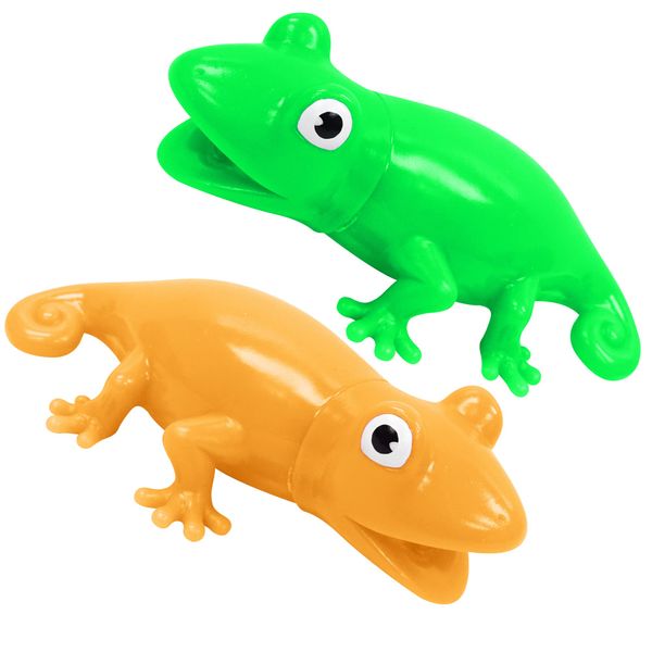 Animolds Baby Squeaky Toy Squeeze Party Favors Toys for Boys Novelty Toys & Amusements Screaming Rubber Gag Gifts Small Animal Toys Funny Dog Toys 6-8In Baby Sensory Toys 2PK(Squeeze Me Lizard 2PK)