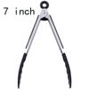 Kitchen Tongs Non-Slip & Easy Grip Stainless Steel Handle 7 inch Heat Resistant Handy Utensil for Cooking, Serving, Barbecue, Buffet, Salad, Ice, Oven