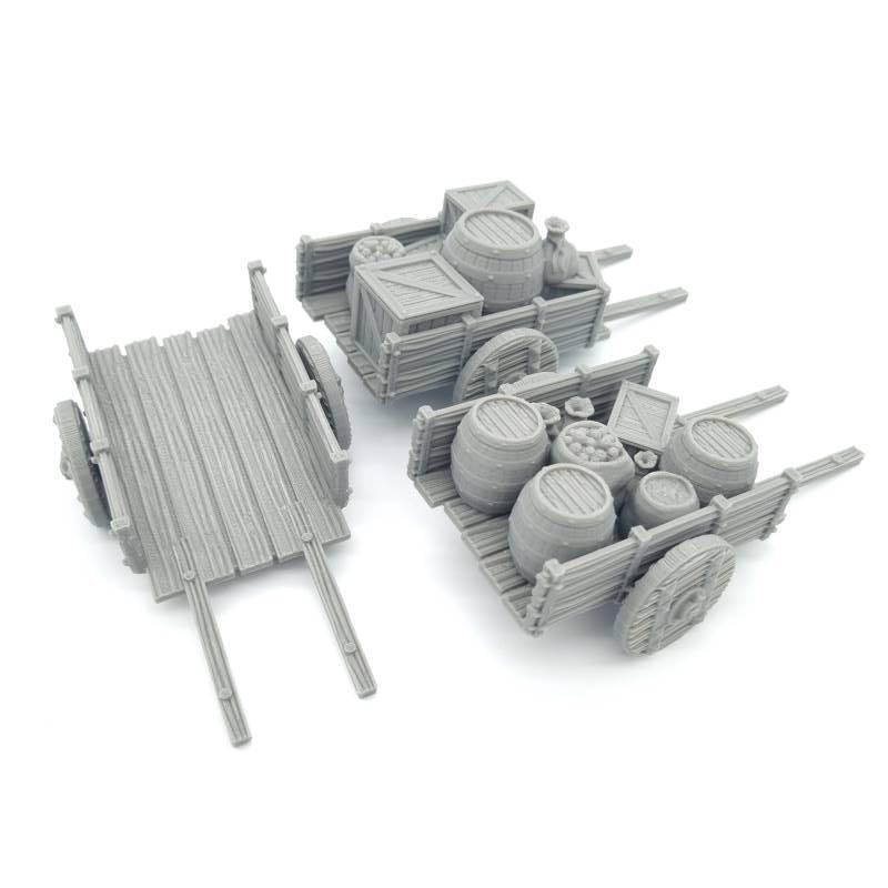QP3D - Merchant Carts with Crates and Barrels Scatter Terrain - Fantasy ...