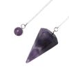 Chevron Amethyst Crystal Pendulum