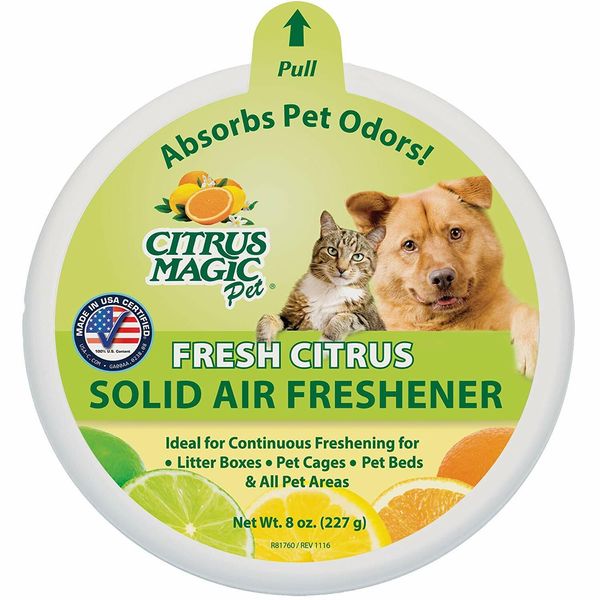 Citrus Magic SOLID AIR FRESHENER FRESH CITRUS Litter Box Cage ABSORBS PET ODORS