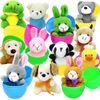 Tuzuaol 12 Pcs Easter Eggs Filled with Mini Plush Animals Toy for Easter Basket Stuffers, Prefilled Easter Eggs for Easter Party