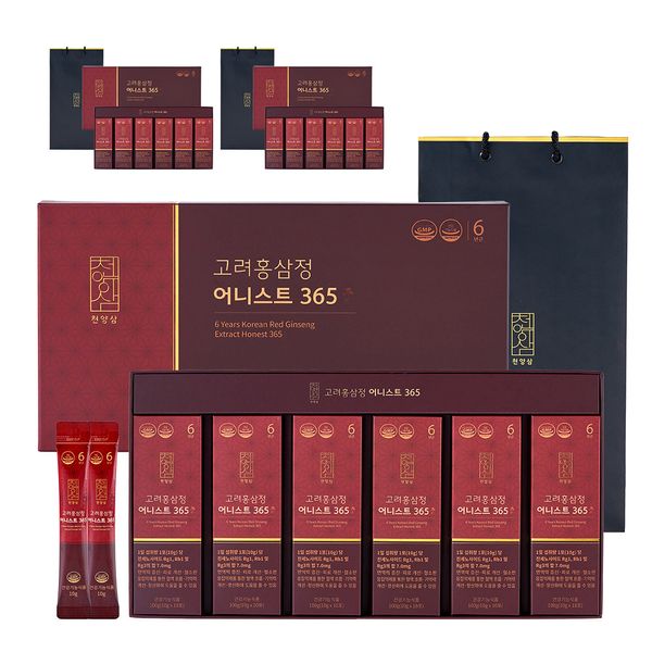 [3 sets] Cheonyangsam 6-year-old Korean red ginseng extract Ernest 365 red ginseng stick 10g x 60 packs gift set + shopping bag