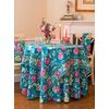 APRIL CORNELL LINENS~ROSEHIP TABLE SETTING~TABLECLOTH 88"~TOPPER 54"~NAPKINS~NWT
