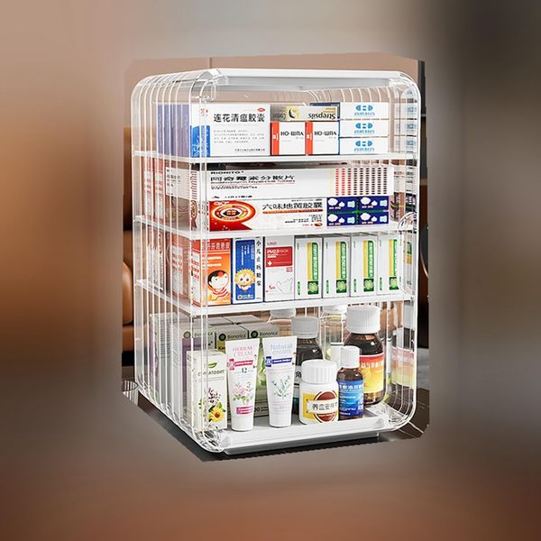 First Aid Kit, Transparent Lid Design, 3 Layers, Medicine Box, First Aid Box, Medicine Box, Medicine Box, Pill Case, Multi-functional Storage Case, First Aid Box, Small Items, Storage Box, First Aid Box, Portable, Convenient for Carrying