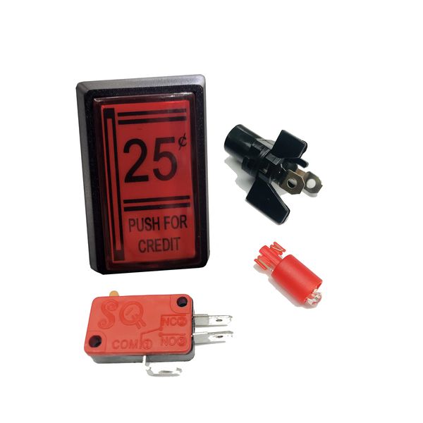 25 Cent Red Push for Credit Arcade LED Button for Arcade Machine