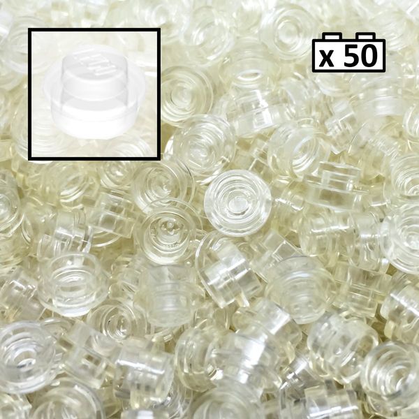 LEGO Round Stud Plate 1x1 Transparent x50 98138