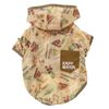 Cliff Mayer Jacket, Water Repellent, Allover Pattern, Hood, Dog Clothes, Small, Beige
