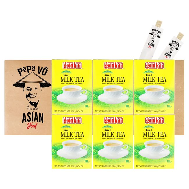 6er Pack (6x 180g) Gold Kili 3in1 Milch Tee/Milk Tea (Papa Vo®)