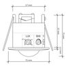 SEBSON 2x Motion Detector Indoor, Flush mounted, HF Sensor LED suitable, Ceiling Mounting, programmable, Movement Sensor Range 2-16m/ 360°, max. 1200/300W