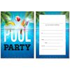 Olivia Samuel 20 x Pool Party Invites from A6 Double Sided Cards with Envelopes