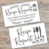 m&h invites 50 Bridal Shower Recipe Request Cards - Laurel and Utensil Silhouette Design - Invitation Inserts