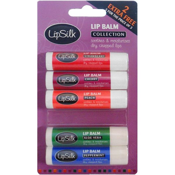 Lipsilk Flavoured Lip Balm Balms For Dry Chapped Lips (3 x 5 Pack)