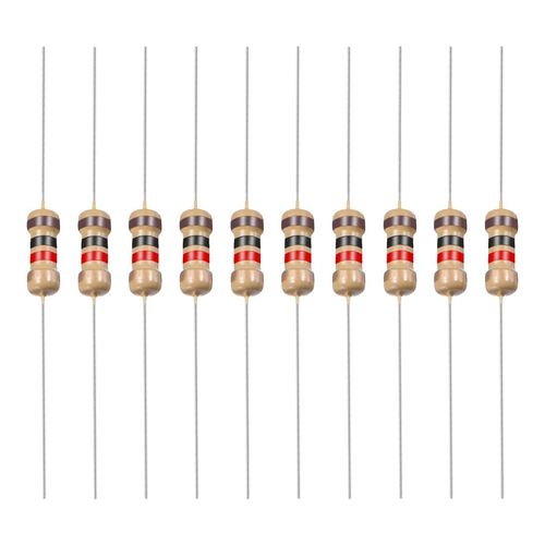 YOKIVE 200pcs Carbon Film Resistors 1/4W 1K Ohm 5% Tolerance Resistors for DIY Electronic Projects 4 Color Bands 45x2.2mm