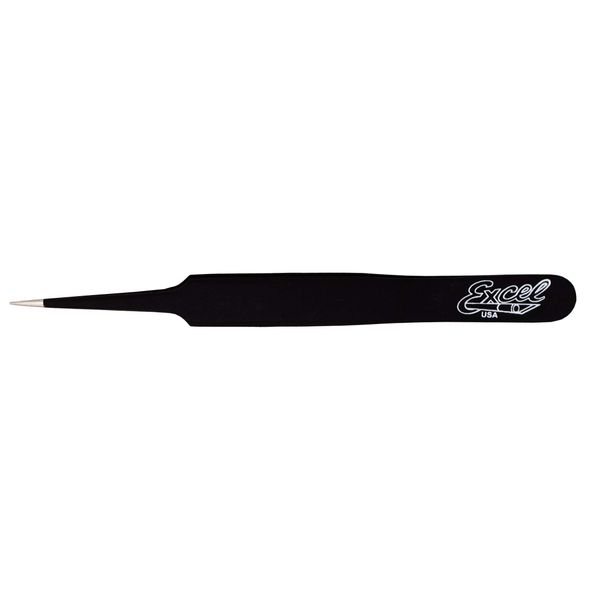 Excel Straight Point Tweezer, Black