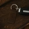 LaserGram Rectangle Keychain, Dragon, Personalized Engraving Included (Chocolate Brown)