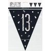 Black Silver Glitz 13th Birthday Banner Party Decoration Pack Kit Set