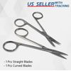 CURVED + STRAIGHT SMALL SCISSORS MULTIPURPOSE USE FOR MUSTACHE, THREAD, EYEBROWS