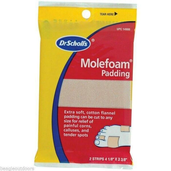 Dr Scholl's Molefoam Padding - Scholls Prevent / Treat Blisters - 2 Strips