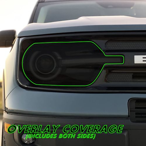 SlickMod PreCut Vinyl Smoke Tint for 2021-2022 Ford Bronco Sport Headlight (2. Headlight, 20% Dark Smoke)