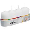 Bolsius pack 4 Pillar Candles Small , "White 40 mm Width"