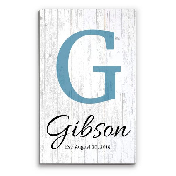 Family Name Monogram Sign Personalized with Established Date