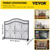 Fireplace Screen Spark Guard Protector Single Panel Free Standing Home Decor