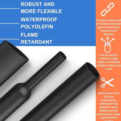 Premium Black Heat Shrink Tubing Mini Reel, 4.8mm x 10m, 2:1 Ratio, Cable Sleeving by Gocableties