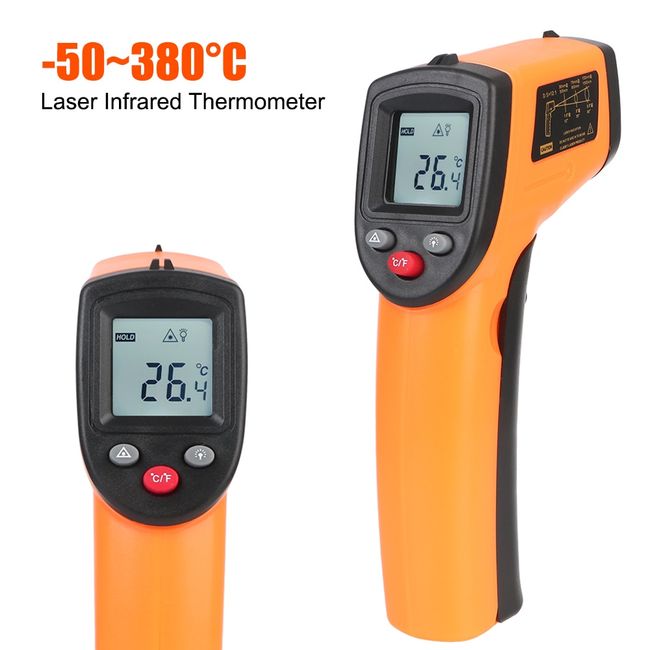 Temperature Measuring Gun, Infrared Thermometer, Industrial Thermometer,  with LCD Display GM320S for Hot Water Pipes Engine Parts Surface(Blue)