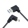 Cablecc USB 3.1 USB-C Up & Down Angled to 90 Degree Left Angled A Male Data Cable for Macbook & Tablet & Phone